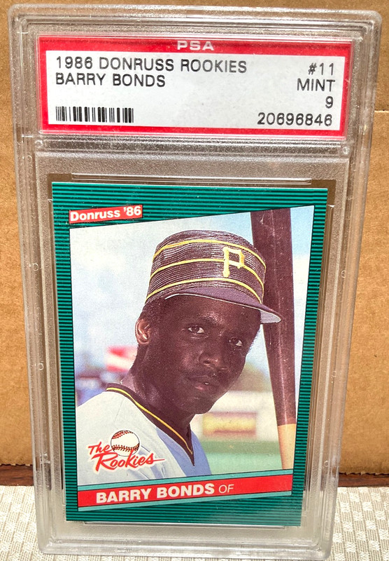 VINTAGE 1986 DONRUSS THE ROOKIES BARRY BONDS #11 (RC) PSA 9 ROOKIE BASEBALL CARD