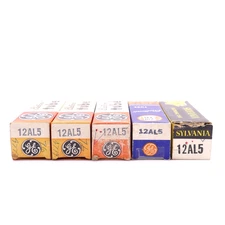 Five 12AL5 Tubes NOS NIB Pins Cleaned & Straightened Diodes Test Strong B&K 606