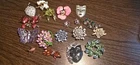 VIntage costume jewelry brooches and pins  lot of 18 and 2 sarah coventry