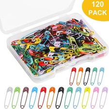 120pcs Multi-Purpose Metal Color Plated Safety Pins Sewing Craft Jewelry Clips