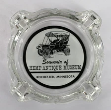 Vintage Marketing Glass Ashtray Hemp Antique Museum Rochester MN