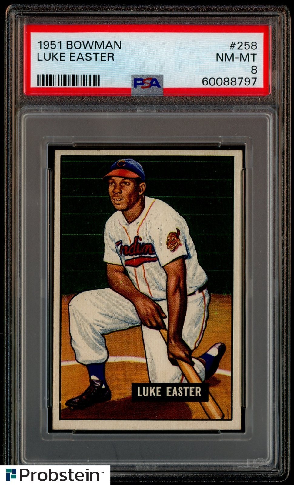 1951 Bowman #258 Luke Easter Cleveland Indians RC Rookie PSA 8 NM-MT