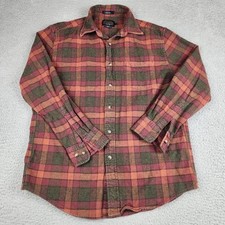 Pendleton Shirt Mens Medium Red Brown Plaid Flannel Mason Button Up