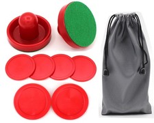 Air Hockey Paddles 2-Pack, 6-Pack Pucks, 2 Sizes, Kids, Adult, Replacement Set