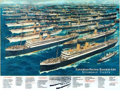 Canadian Pacific Railway Company's Steamship Fleets 1910 - artofuniverse0 A1-A4 Po