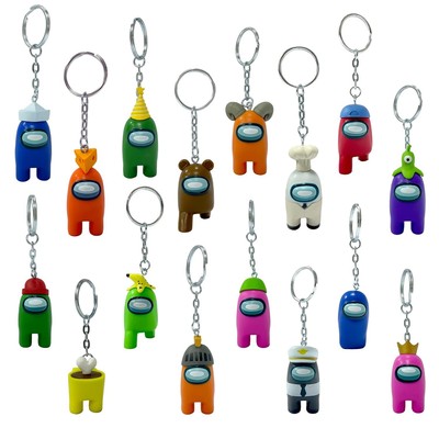P.M.I. Among Us Figure Keychains 1 Pack 4 cm (S2) (AU8210), Multi-Coloured