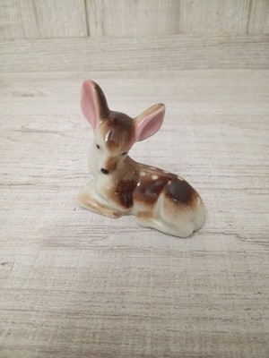 Vintage Ceramic Porcelain Deer Figurine Fawn Doe Made In Japan 