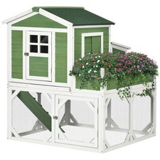 49" Small Chicken Coop House with Garden Planter Outdoor Run Cage for 2-4 Hens