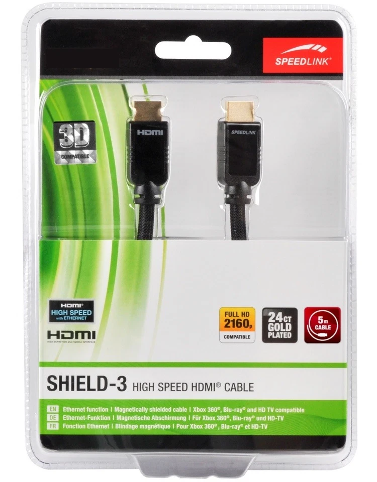 Speedlink 5m HDMI-Kabel Ultra HD UHD Ethernet 3D HDTV für HD TV Konsole PS4 Xbox - Bild 2 von 2