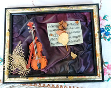 Bild Reliefbild Mond über dem See grau-schwarz 18,5 x 27 cm