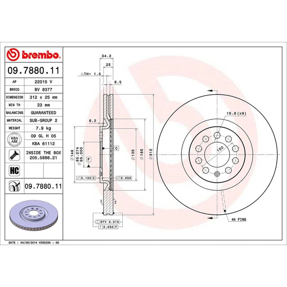 Kit de pastillas de freno delanteras Brembo Prime para Audi TT TT Quattro 2000-2006 Foto 2 de 4