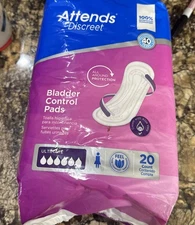 Attends Discreet Female Incontinent Pad Breathable 15" L ADPULT Ultimate 20 Ct
