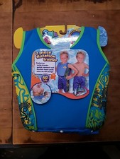Gilet d'entraînement flottaison bleu et vert école de natation garçon moyen/grand 33-55 lbs uniquement