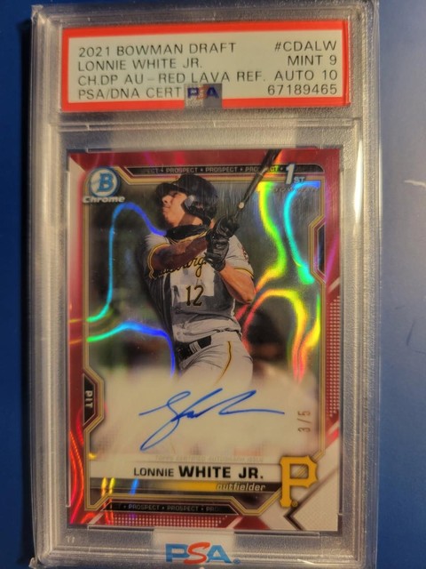 2021 Bowman Chrome Draft Lonnie White Jr RC Red Lava Refractor /5 PSA 9 10 auto