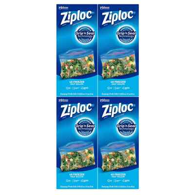 Great Value Walmart Ziplock Ziploc Half Gallon Freezer Bags (160
