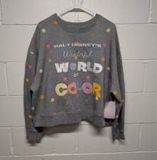 2023 "Walt Disney's Wonderful World of Color" Sweatshirt Colorful Polka Dot NWT