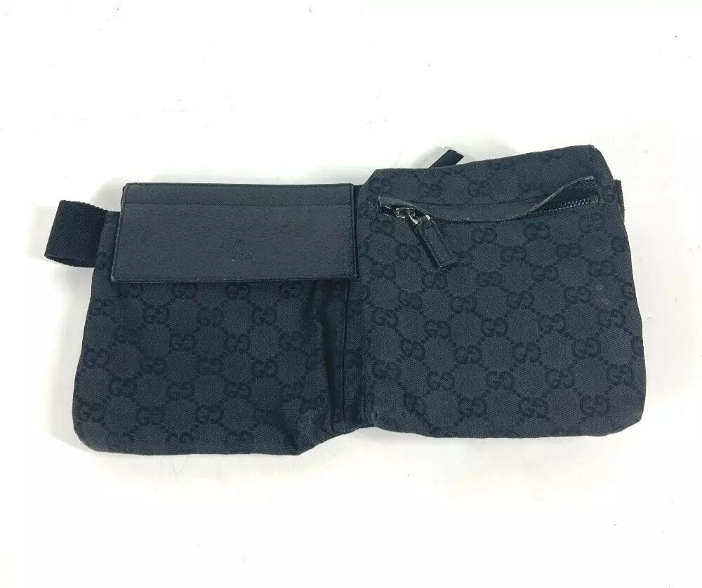 Gucci Body Bag Taille Sac 28566 GG Toile Noir avec Poche Homme