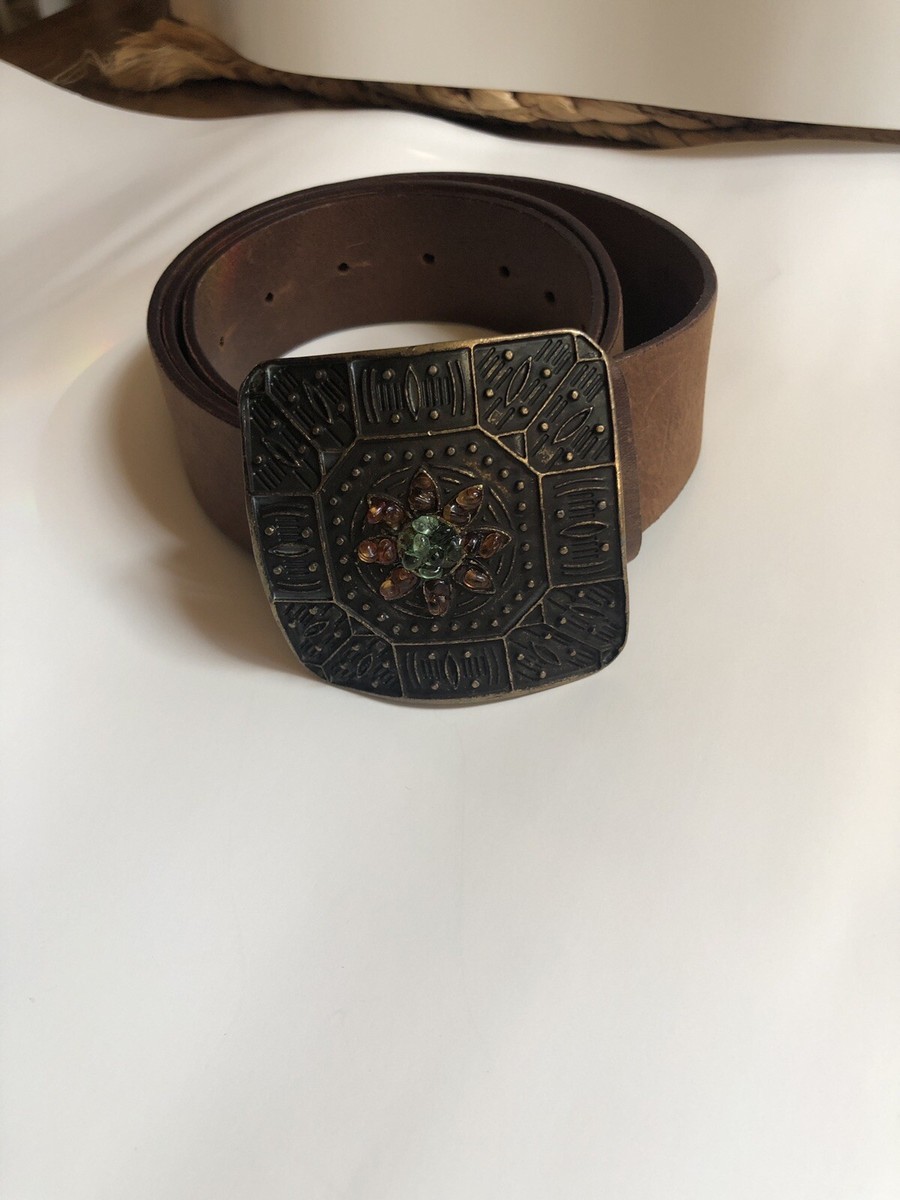 Albatros Belt Made in Italy genuine leather Vintage Jeweled  display picture 2