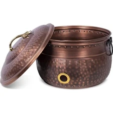 BIRDROCK HOME Water Hose Holder with Lid | Holds 200ft Hoses | Garden Hose Pot .