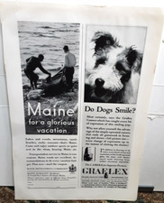 1931 Graflex Camera Do Dogs Smile plus Maine Vacation Print Ad Original