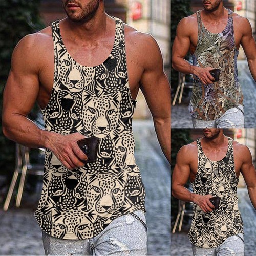 Mens Surf Beach Tank Top Large Size 