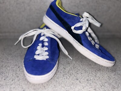 Puma Womens Sz 7 Sneaker Blue Suede Soft Foam Lace Up
