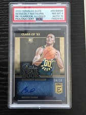 2022-23 PANINI DONRUSS ELITE YEARBOOK GOLD RC BENNEDICT MATHURIN /10 AUTO PSA 10