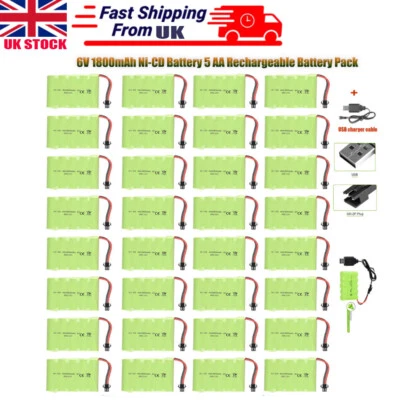 2X 6V 1800mAh Ni-CD Battery 5AA Rechargeable Battery Pack for 1:14 RC Car Truck
