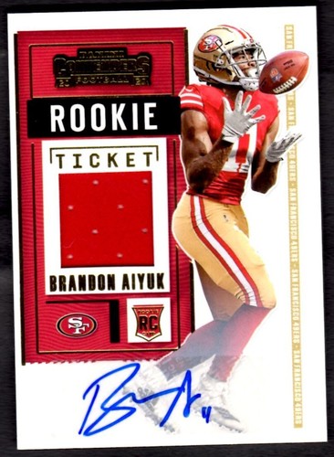 Brandon Aiyuk [Autograph] #RTS-BAI 2020 Panini Contenders Rookie Ticket Swatches card