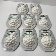Lot Of 8 Da Bomb Snowman Bath Bomb White Fizzy With Surprise Inside     