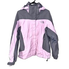 The North Face Hyvent Womens Hooded Windbreaker Jacket Size Medium Pink Gray