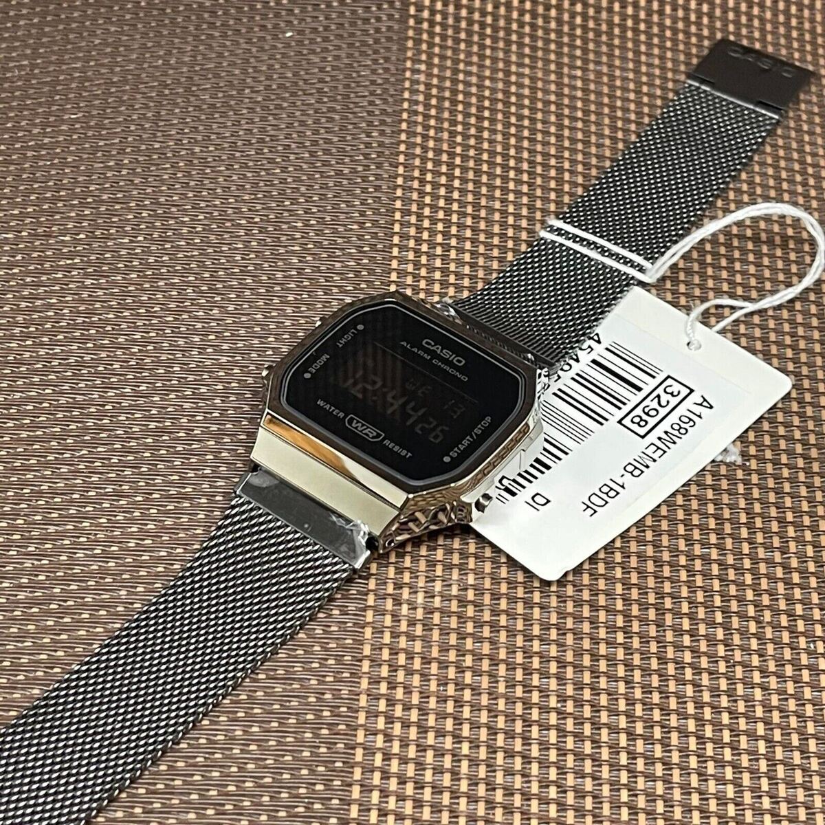 Casio A168WEMB-1B Gunmetal Black Ion-Plated Mesh Vintage Casio A168WEMB-1B Gunmetal Black Ion-Plated Mesh Vintage