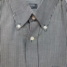 Arrow USA 1851 Men  s Medium 15  15.5 Gray White Stripe Button Down Dress Shirt