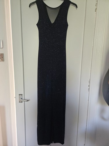 Lipsy London Blue Sparkle Split Long Womens Ladies Party Dress Size 8 - Picture 7 of 14