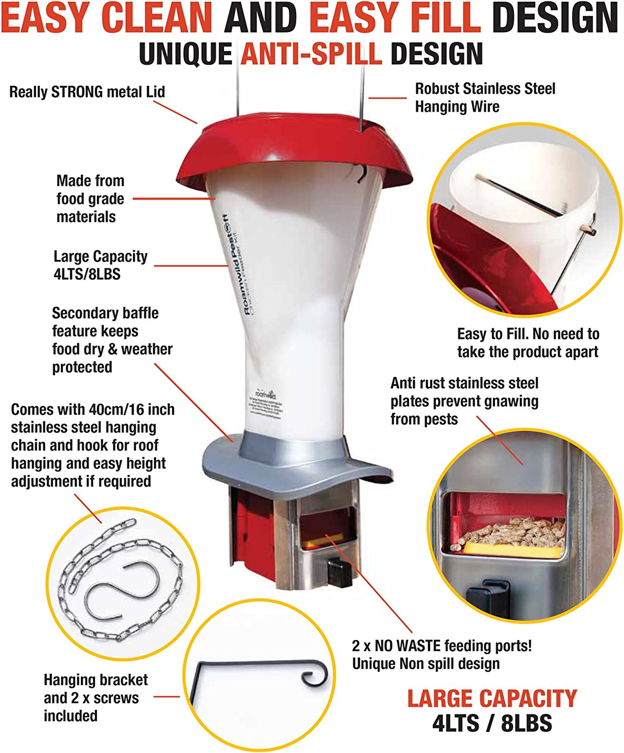 Roamwild PestOff Rat Proof Chicken Feeder Kit Rat Proof & Large Bird
