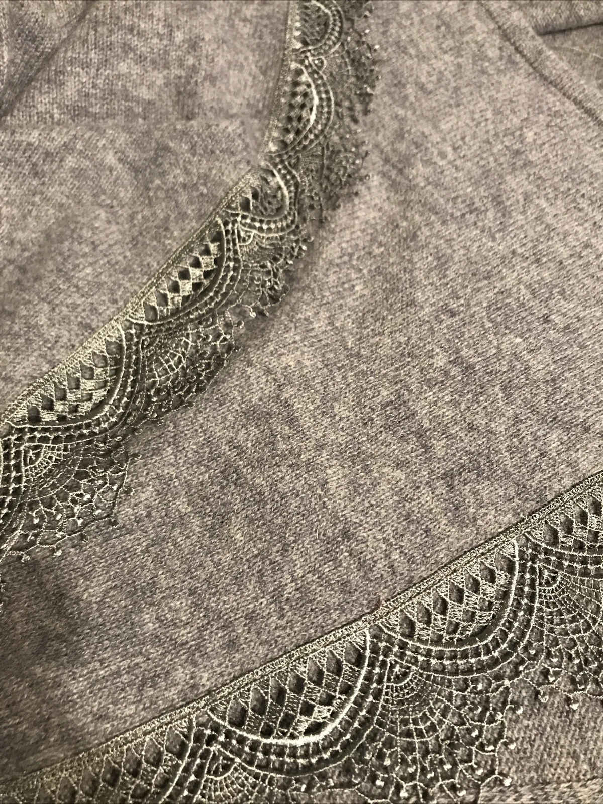 NWT HANNAH ROSE Lace Trim 100% Cashmere Travel Wrap Poncho One Size
