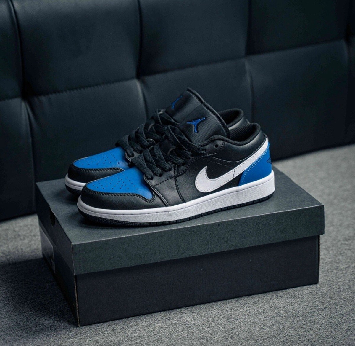 Nike Air Jordan 1 Low Shoes Black Royal White 553558-042