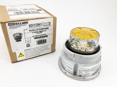 New Hubbell Killark NVSLCFG26AWW Flashing Amber LED Light 12-80VDC Gray Fixture