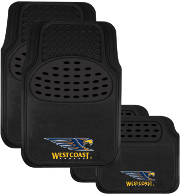 AFL Car Floor Mats - West Coast Eagles - Set Of 4 - Universal Size Fit