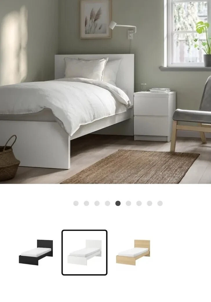 Malm single bed white outlet