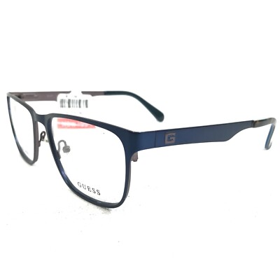 Guess Eyeglasses Frames GU1926 091 Navy Blue Logos Square Full Rim