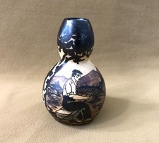 vase coloquinte en grès de CIBOURE signé VE décor BASQUE 10 cm Céramique Vilotte