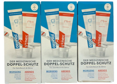Aronal Elmex Doppelschutz Zahnpasta Zahncreme Zahnfleisch und Zähne 3x (2 x75ml)