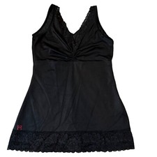 Ruby Ribbon Black Lace-Trimmed V Neck Camisole Size 32 Style 4017