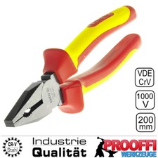 VDE Elektriker Kombinationszange Profi Kombizange Kabelzange 200mm 1000 Volt