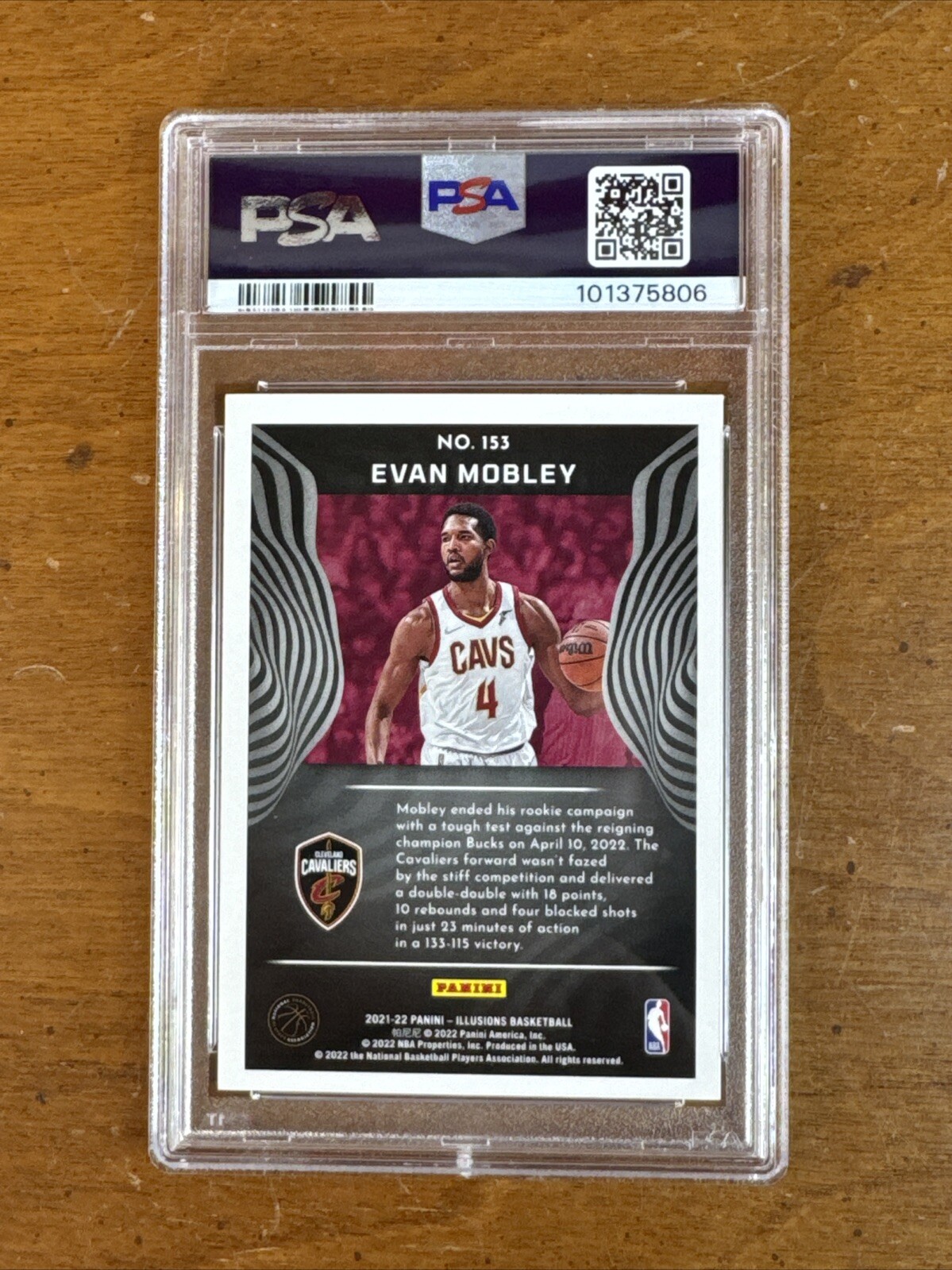 Evan Mobley Rookie Card PSA 10 Illusions Asia Trophy Collection Low Pop Rare view 2