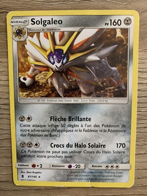 solgaleo pokemon card SOLGALEO 87/145 Rare HP 2017 Pokemon Guardian Rising TCG