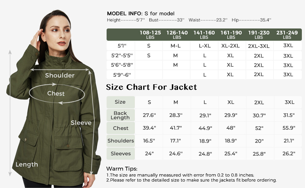 Yuu⭐︎ WenVen Women's Casual Military Jacket Cotton Stand Collar Utility