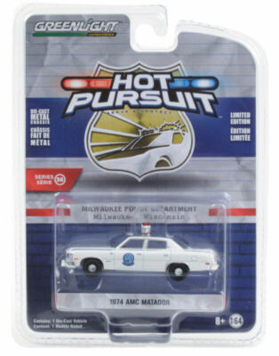 GREENLIGHT 42930 – AMC Matador 1974 Polizia Milwaukee, Scala 1/64, Bianco - Foto 3