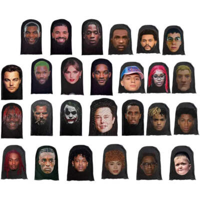 Kreative 3D gedruckte Kanye Maske elastisches Netz Vollgesichtsmaske Neuheit Zubehör Teil